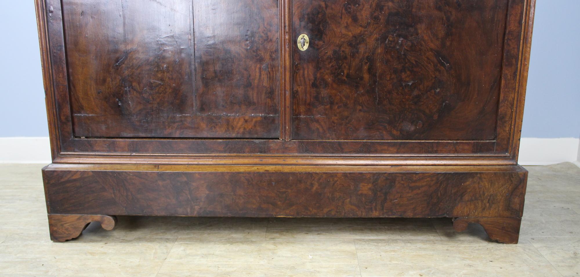 French Antique Burr Walnut Louis Philippe Buffet