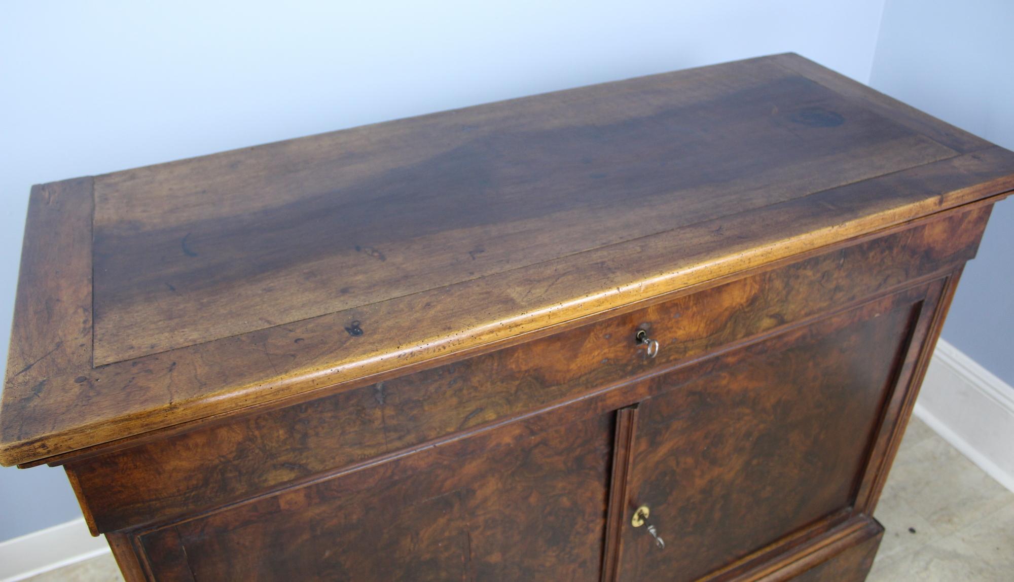 Late 19th Century Antique Burr Walnut Louis Philippe Buffet