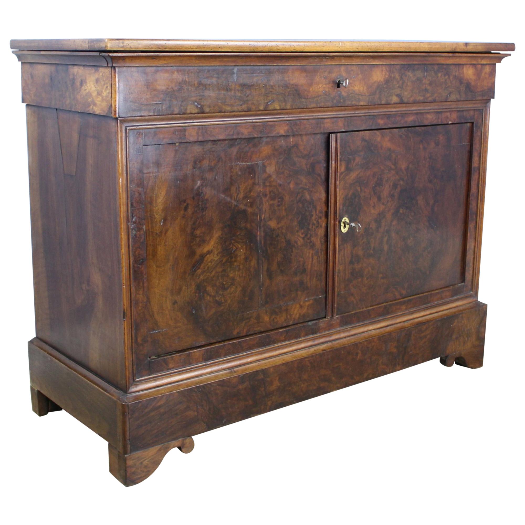 Antique Burr Walnut Louis Philippe Buffet