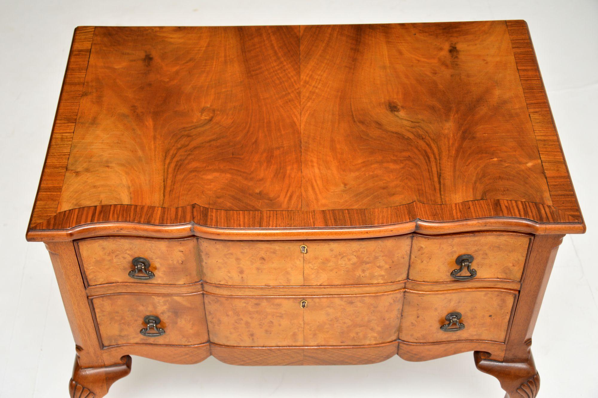 Antique Burr Walnut Low Boy Chest / Side Table 2