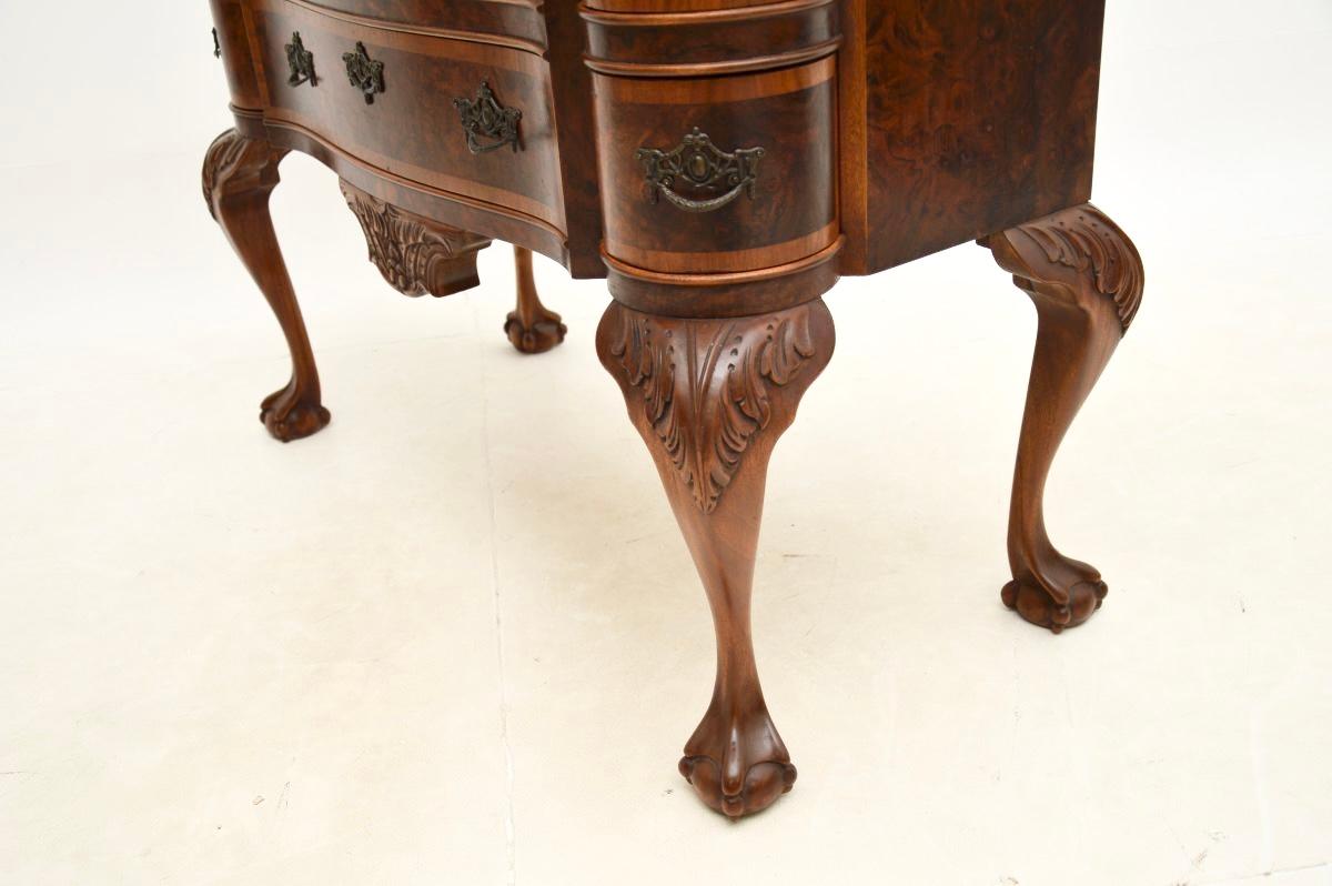 Antique Burr Walnut Lowboy Chest of Drawers For Sale 6