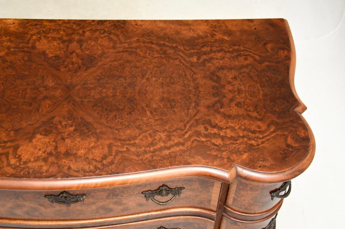 Antique Burr Walnut Lowboy Chest of Drawers For Sale 1