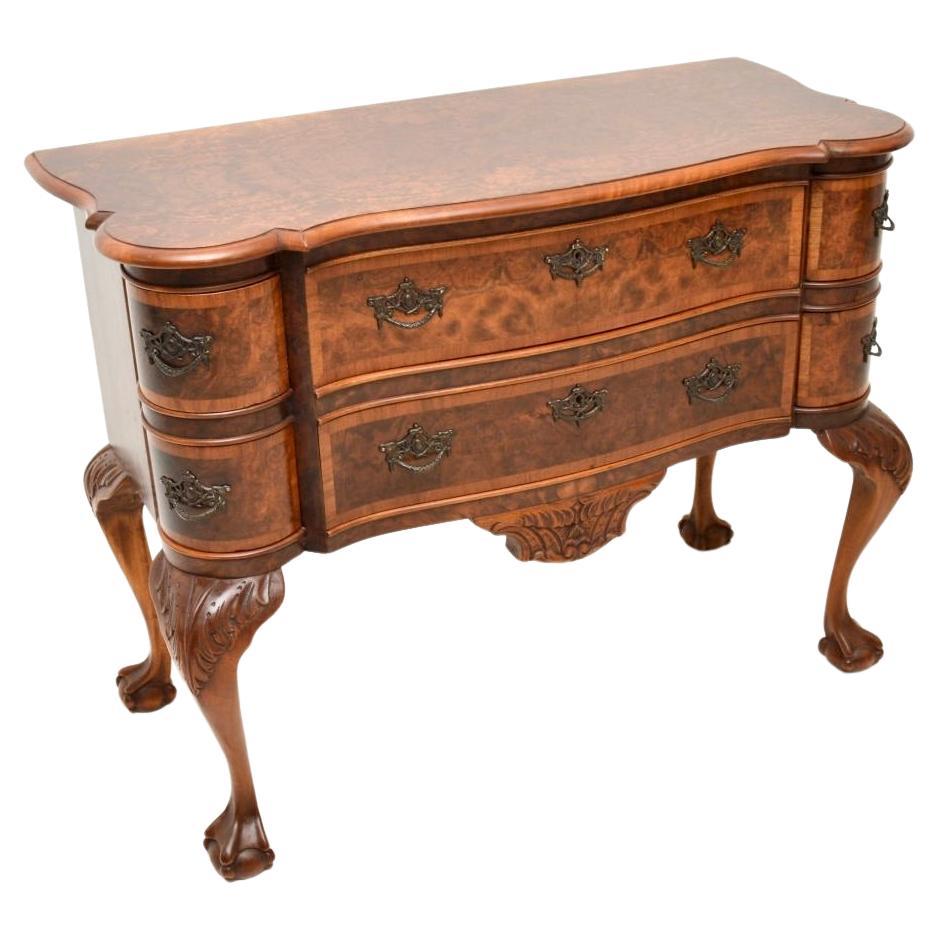 Antique Burr Walnut Lowboy Chest of Drawers For Sale