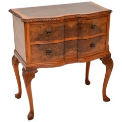 Antique Burr Walnut Lowboy Chest on Legs