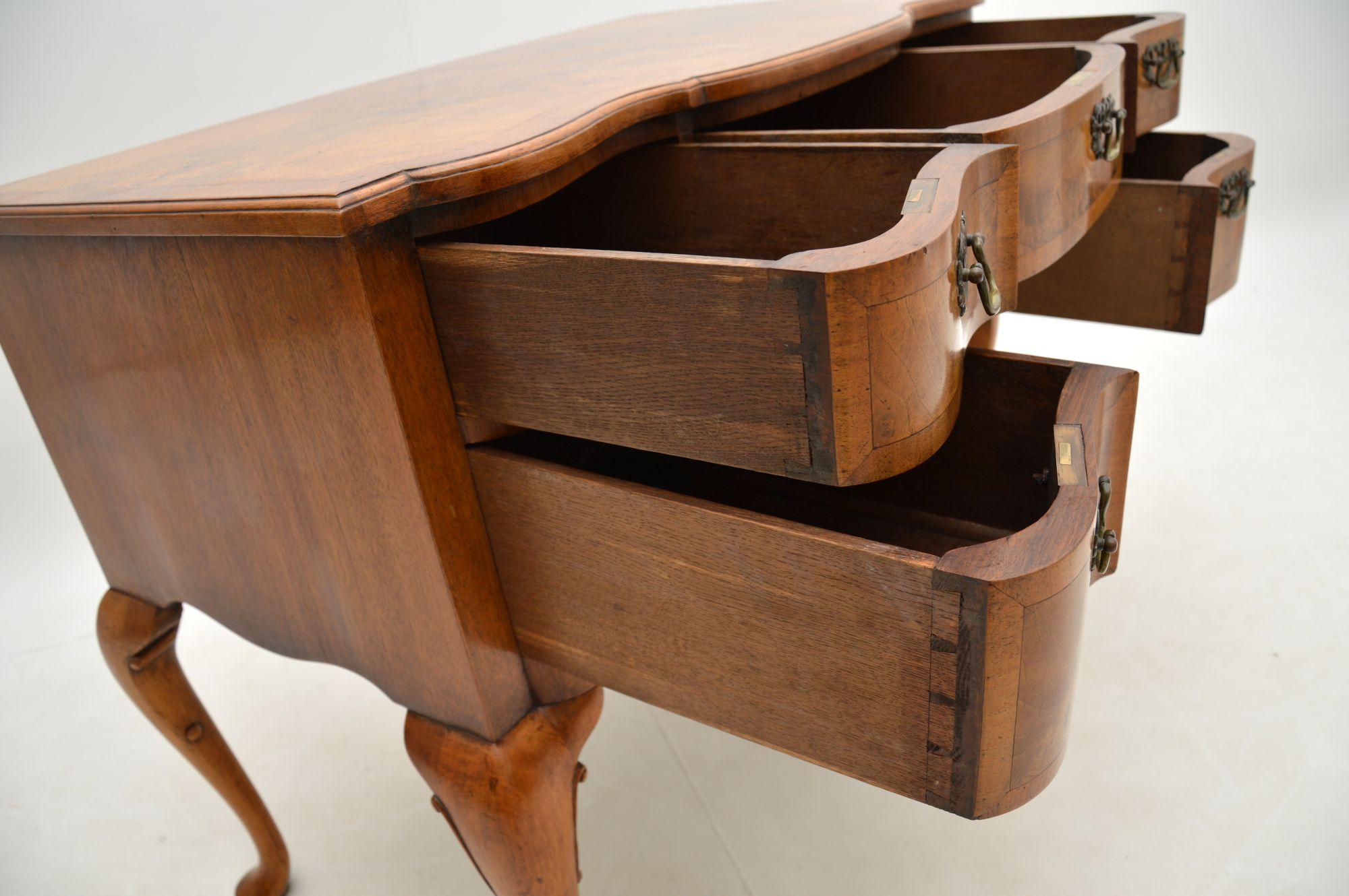 Antique Burr Walnut Lowboy Desk / Dressing Table 3