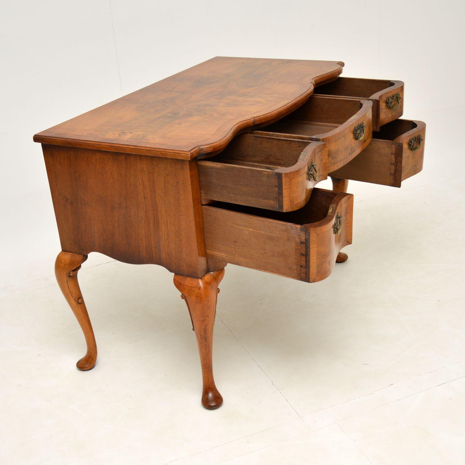 Antique Burr Walnut Lowboy Desk / Dressing Table 2