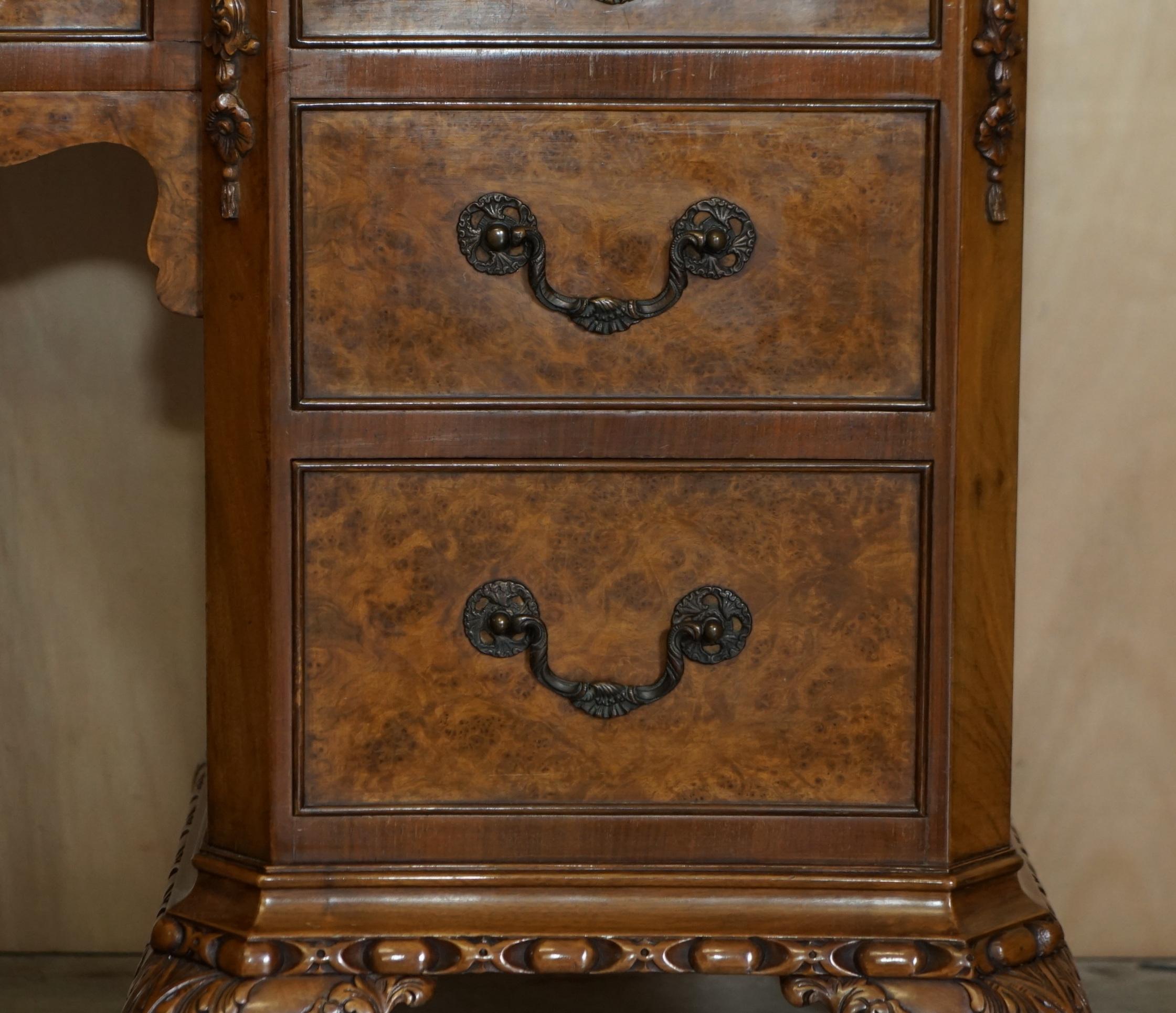 ANTIQUE BURR WALNUT MAPLE & CO DRESSiNG TABLE & STOOL SUBLIME QUALITY MUST SEE 4