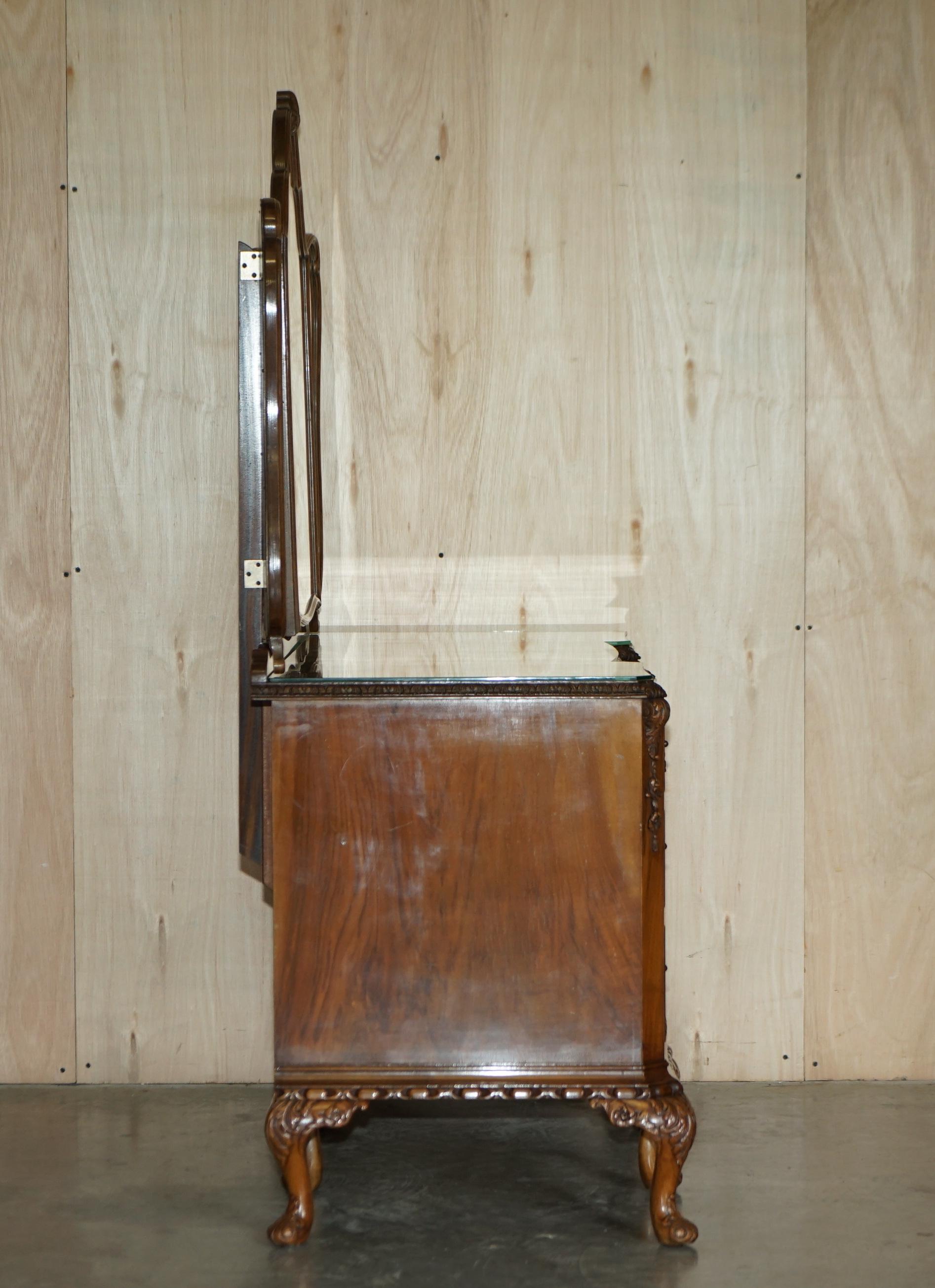 ANTIQUE BURR WALNUT MAPLE & CO DRESSiNG TABLE & STOOL SUBLIME QUALITY MUST SEE 5