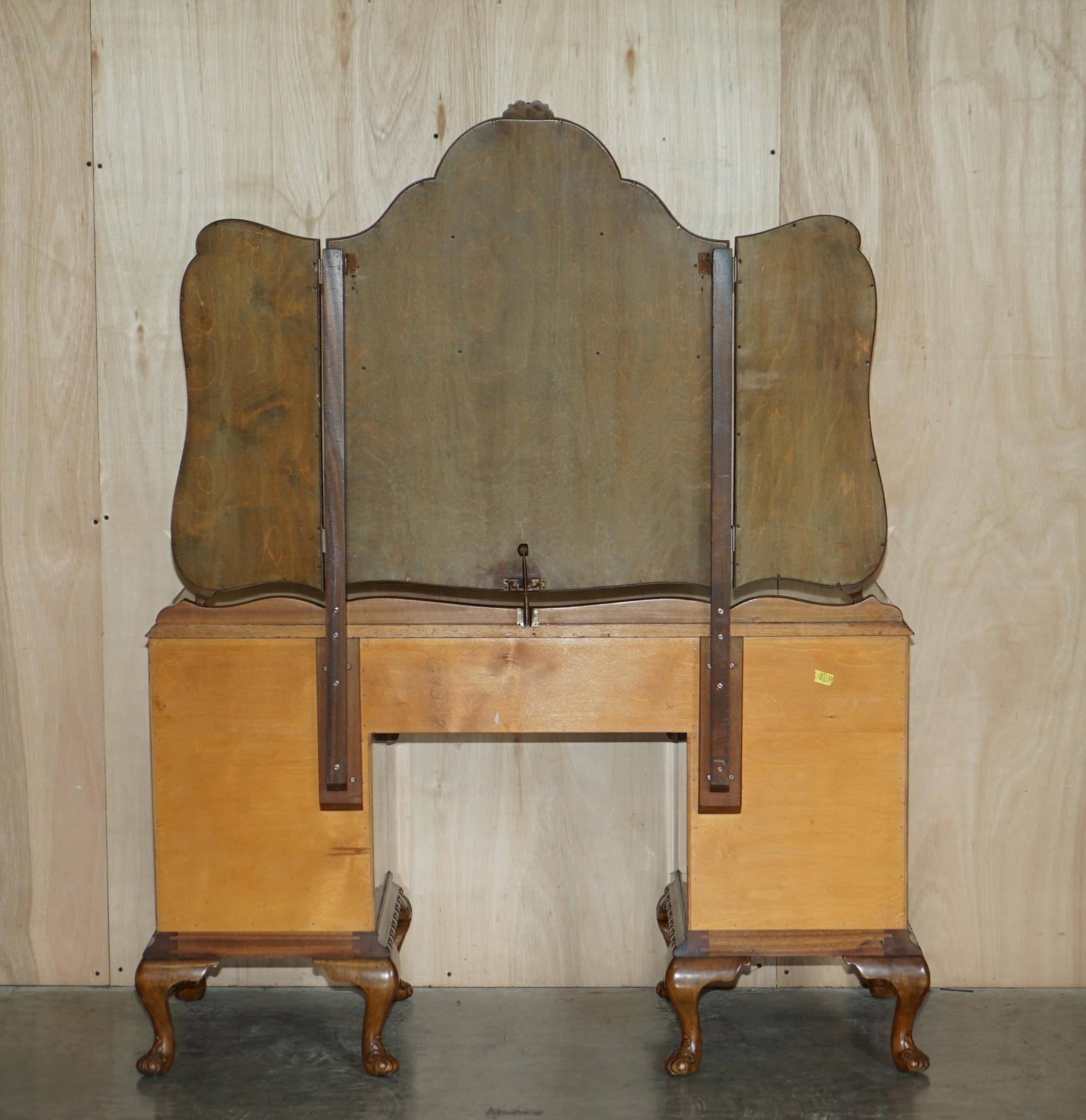 ANTIQUE BURR WALNUT MAPLE & CO DRESSiNG TABLE & STOOL SUBLIME QUALITY MUST SEE 7