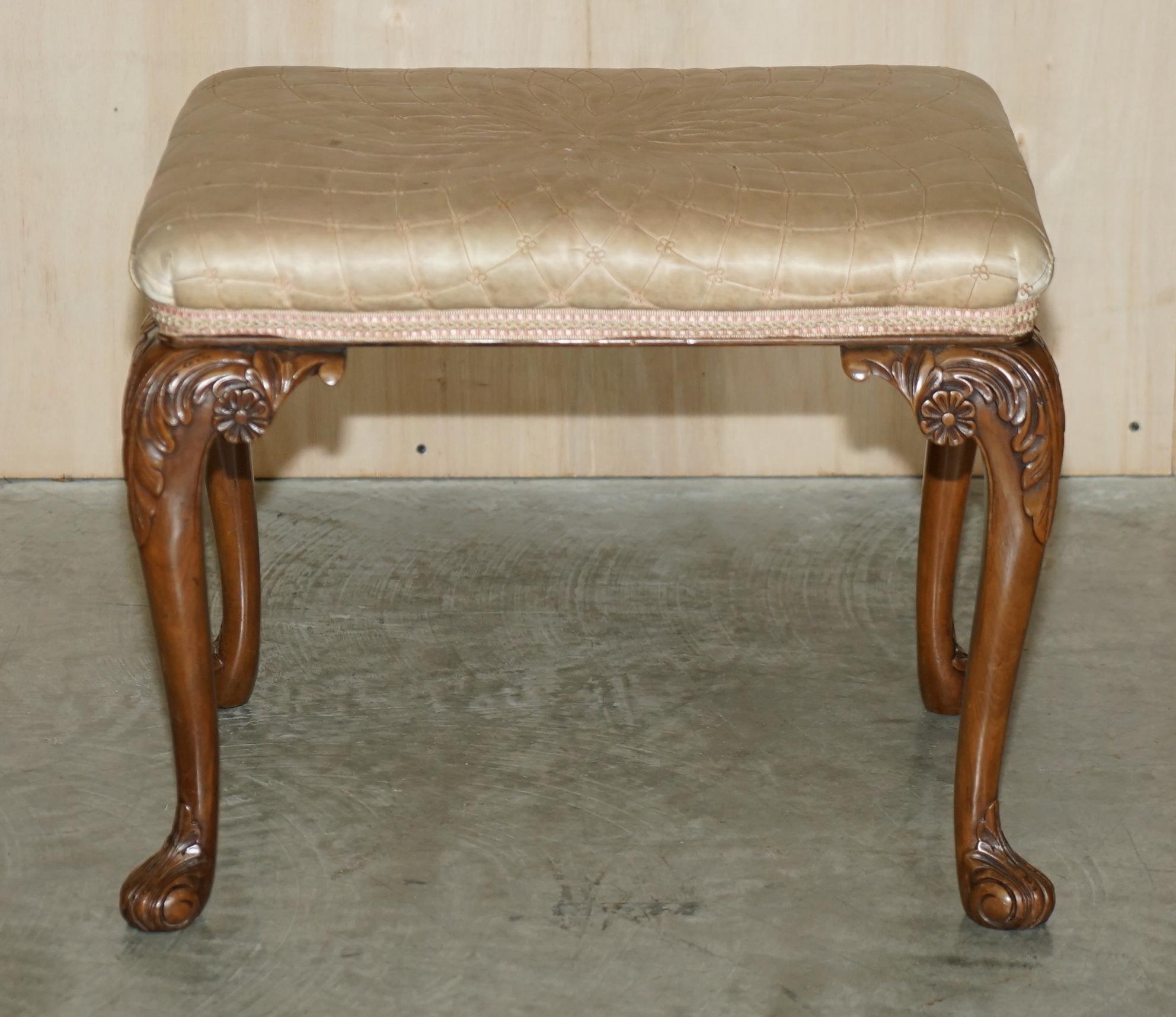 English ANTIQUE BURR WALNUT MAPLE & CO DRESSiNG TABLE & STOOL SUBLIME QUALITY MUST SEE