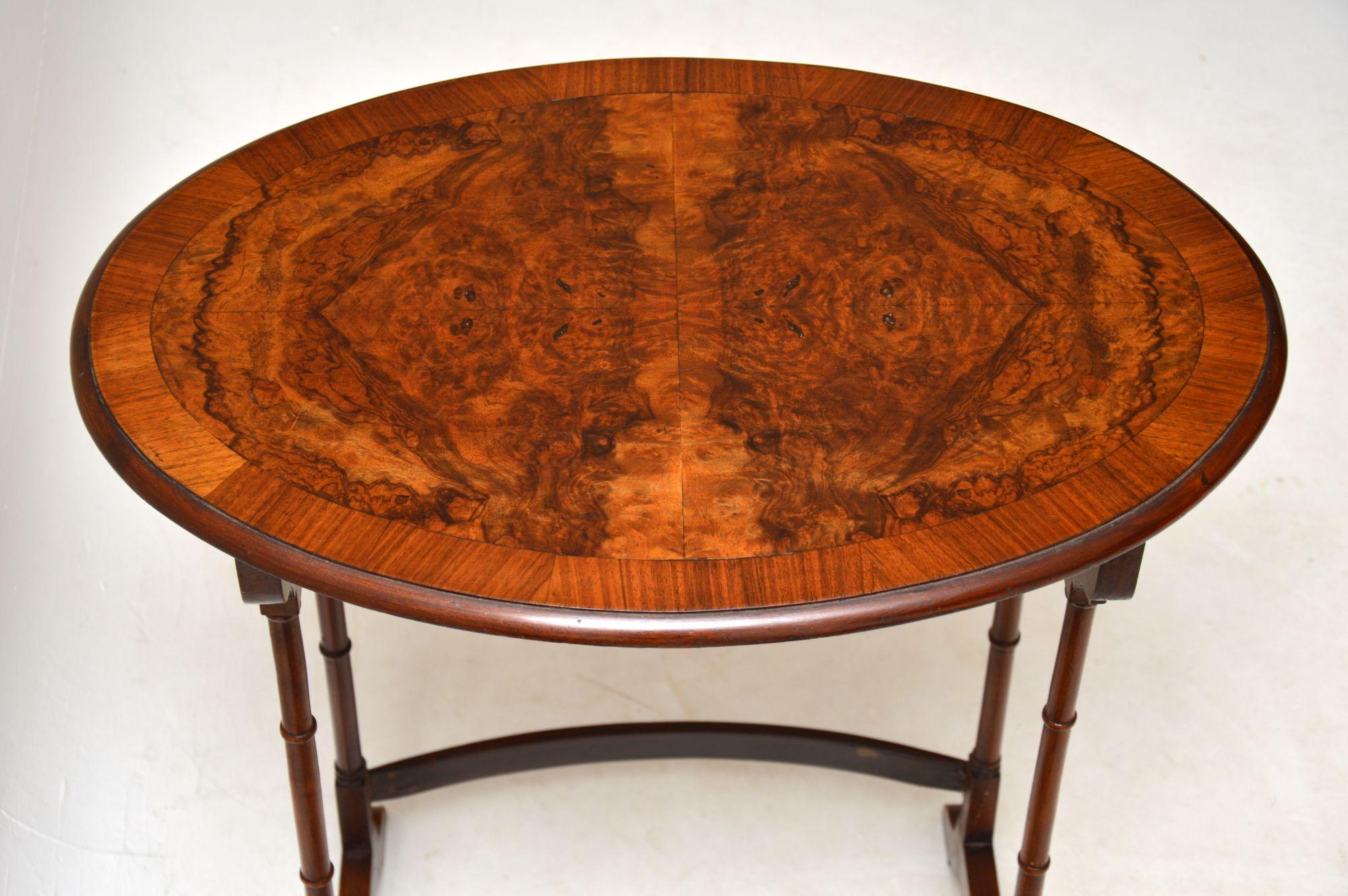 Early 20th Century Antique Burr Walnut Nest of Four Tables