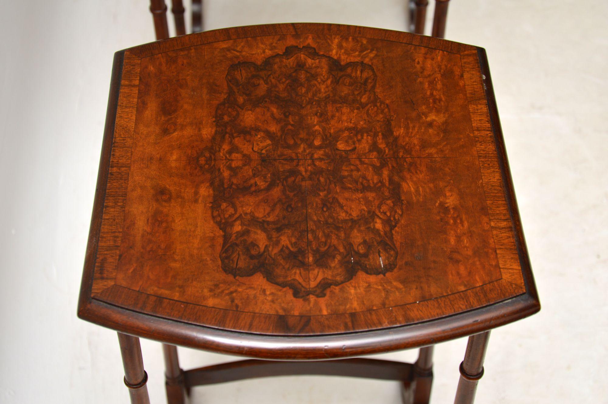 Antique Burr Walnut Nest of Four Tables 2