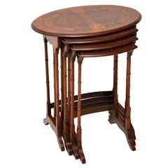 Antique Burr Walnut Nest of Four Tables