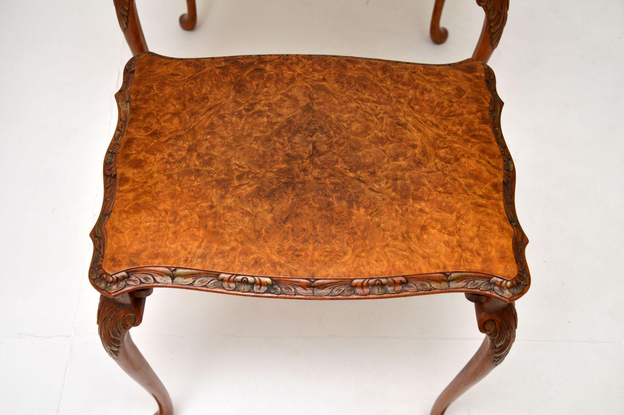 Antique Burr Walnut Nest of Tables For Sale 1