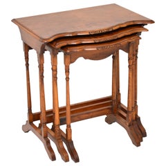 Antique Burr Walnut Nest of Tables