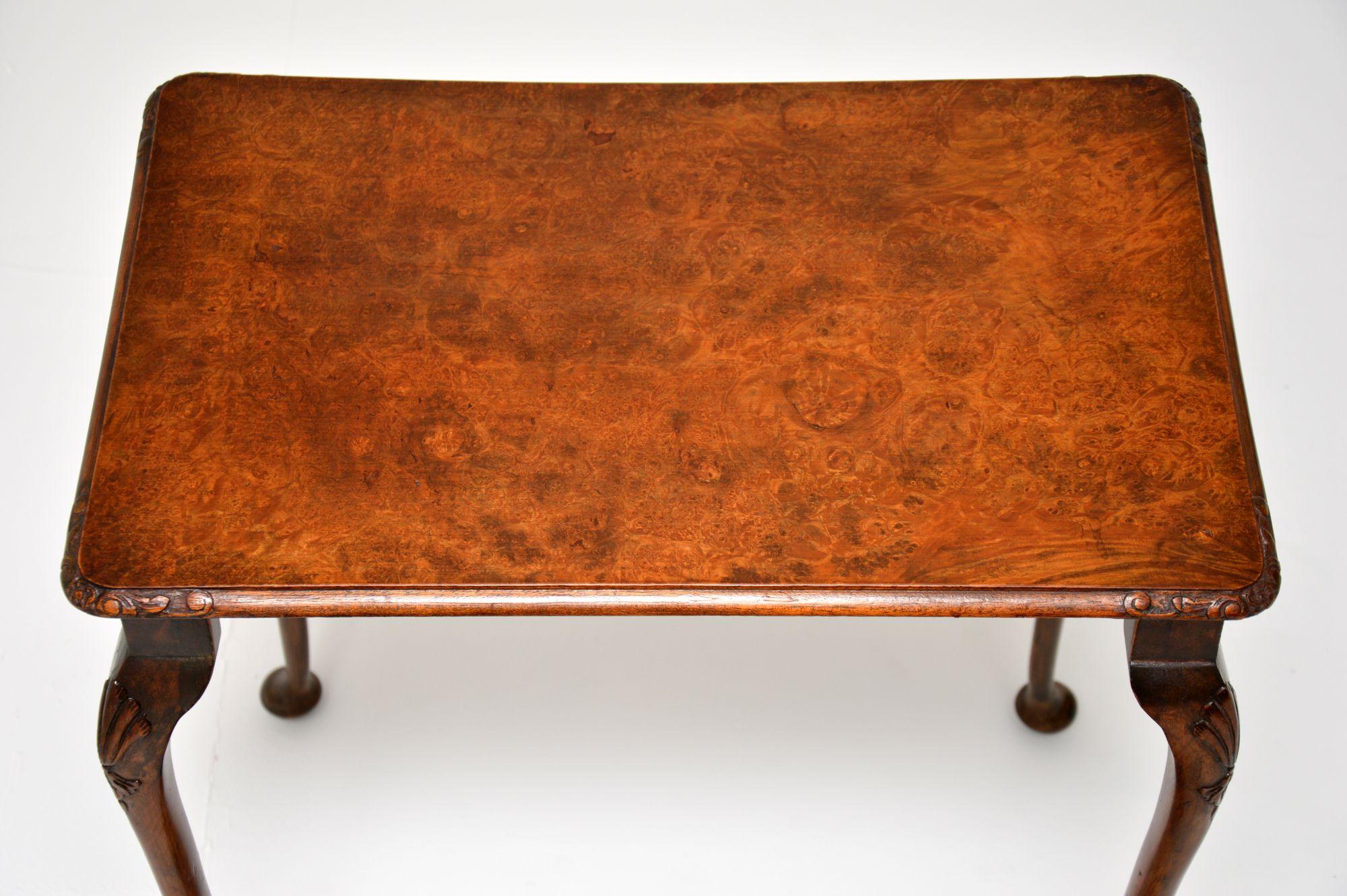 20th Century Antique Burr Walnut Nest of Three Tables