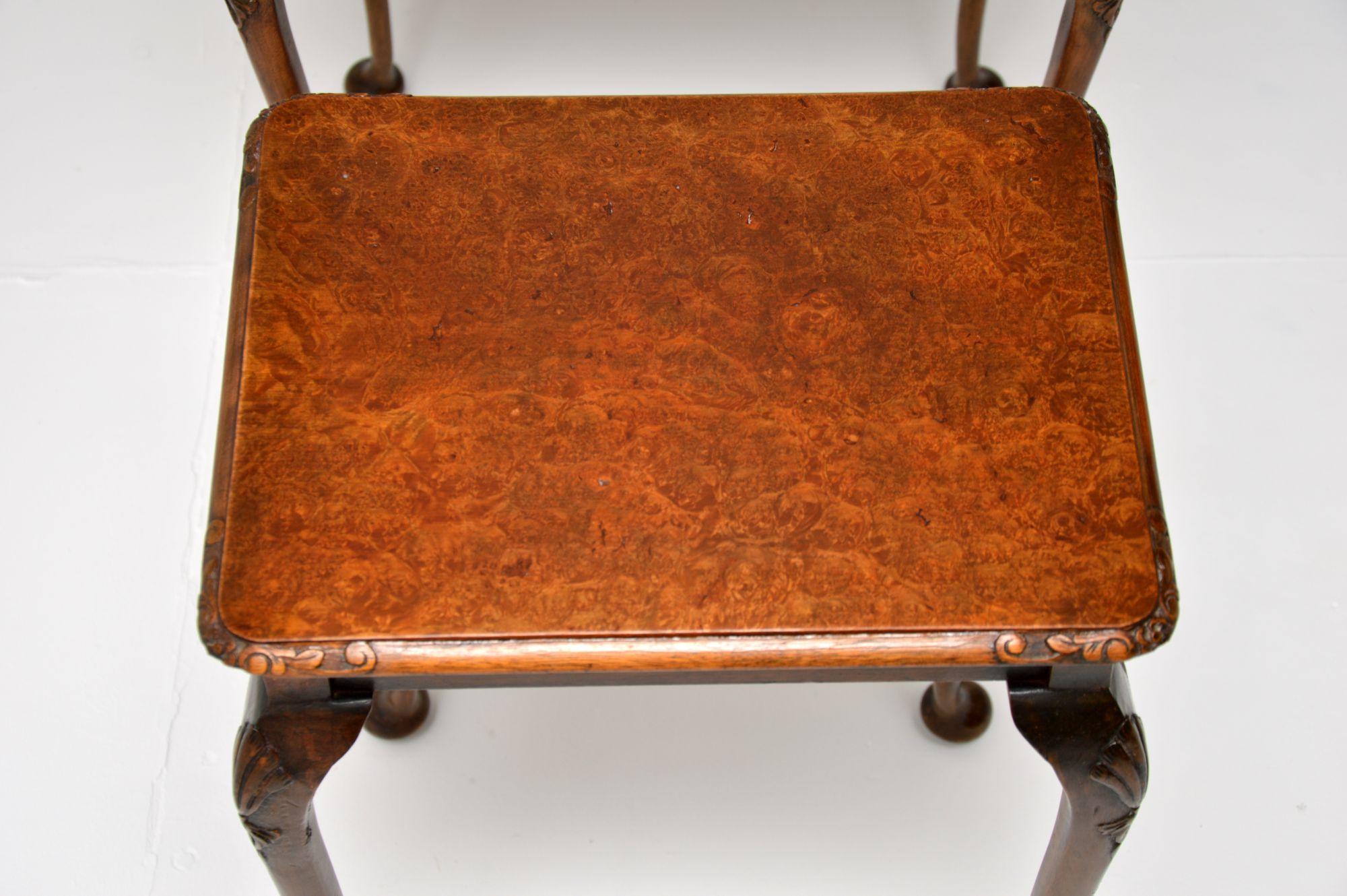 Antique Burr Walnut Nest of Three Tables 2