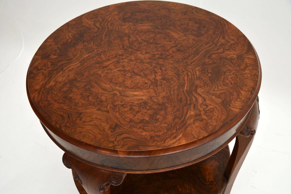 Early 20th Century Antique Burr Walnut Occasional Side Table For Sale