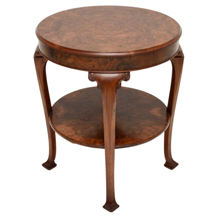 Antique Burr Walnut Occasional Side Table For Sale