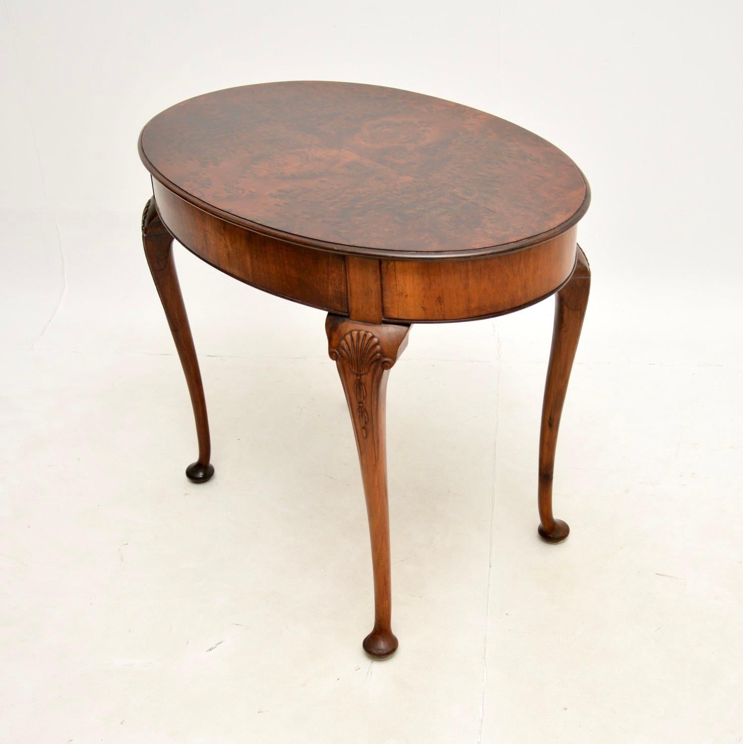 British Antique Burr Walnut Occasional Table For Sale
