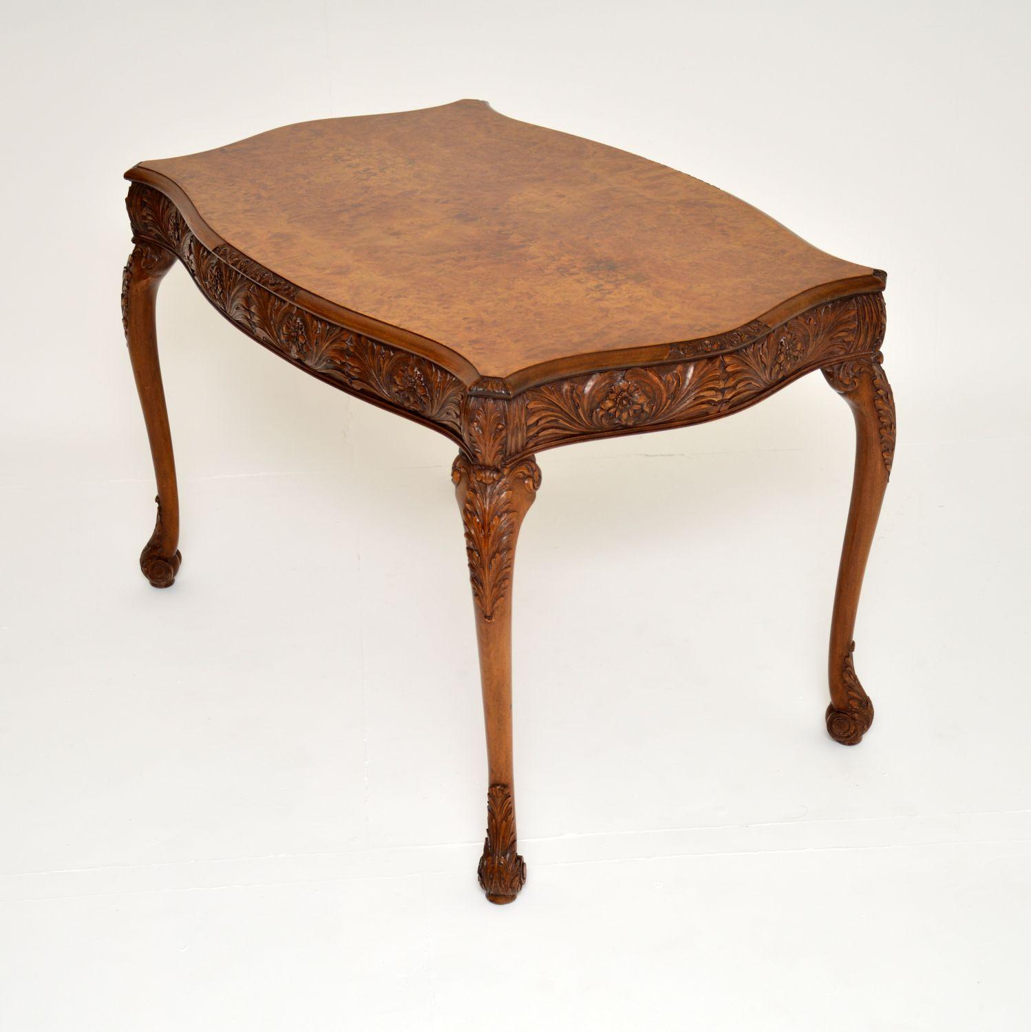 Queen Anne Antique Burr Walnut Occasional Table or Desk