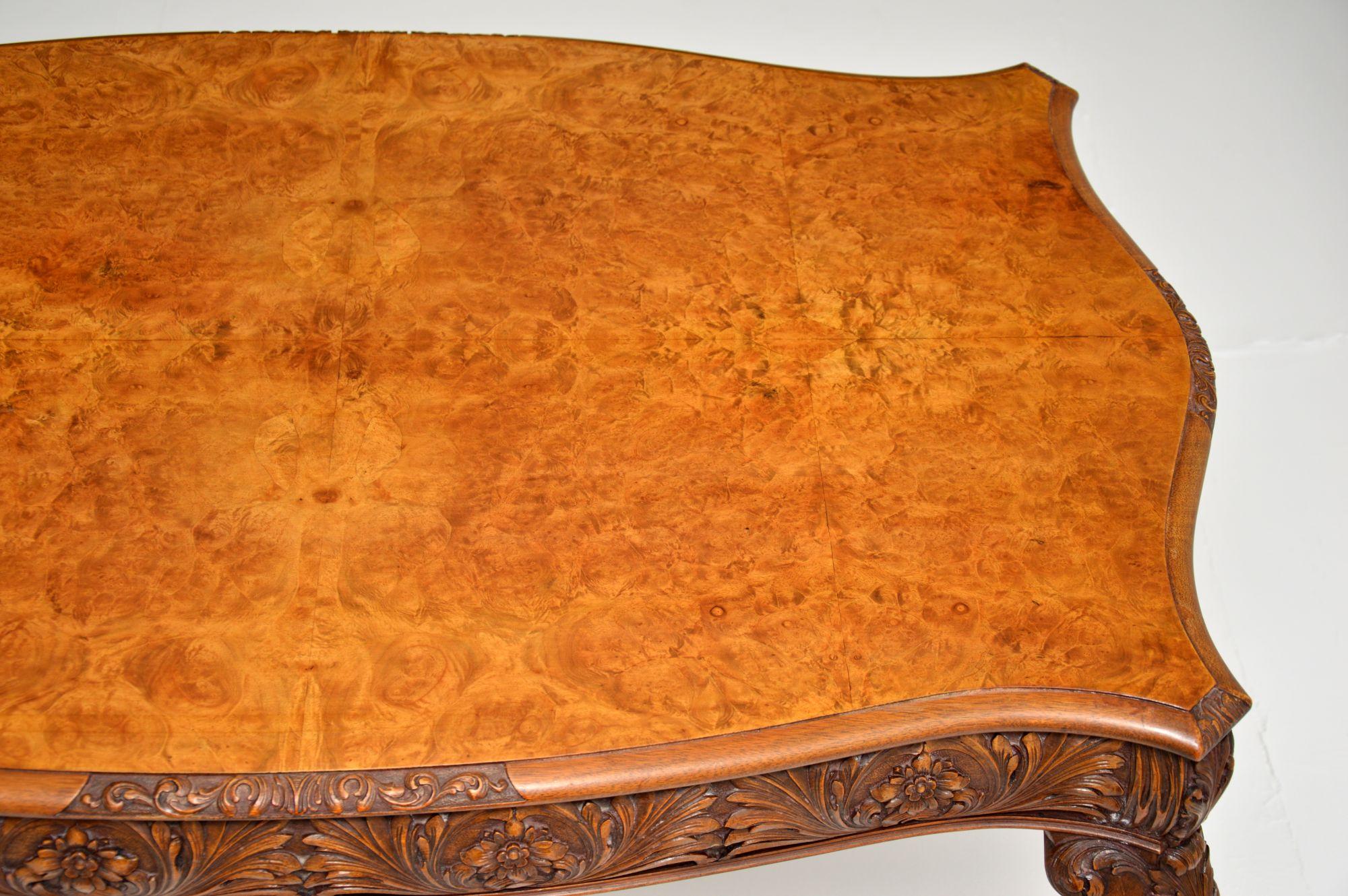 English Antique Burr Walnut Occasional Table or Desk