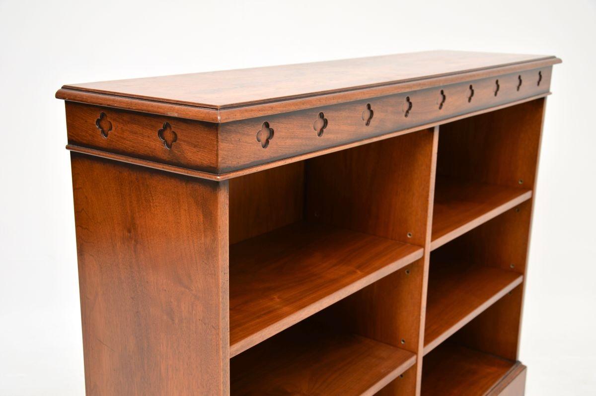 Antique Burr Walnut Open Bookcase For Sale 3