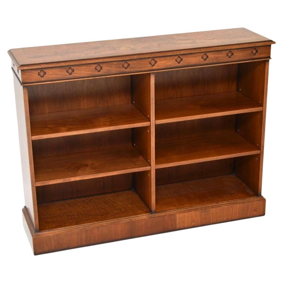 Antique Burr Walnut Open Bookcase