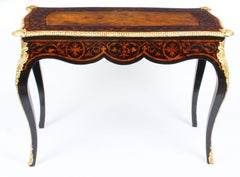 Antique Burr Walnut & Ormolu Mounted Bureau Plat Writing Table Desk 19th Century