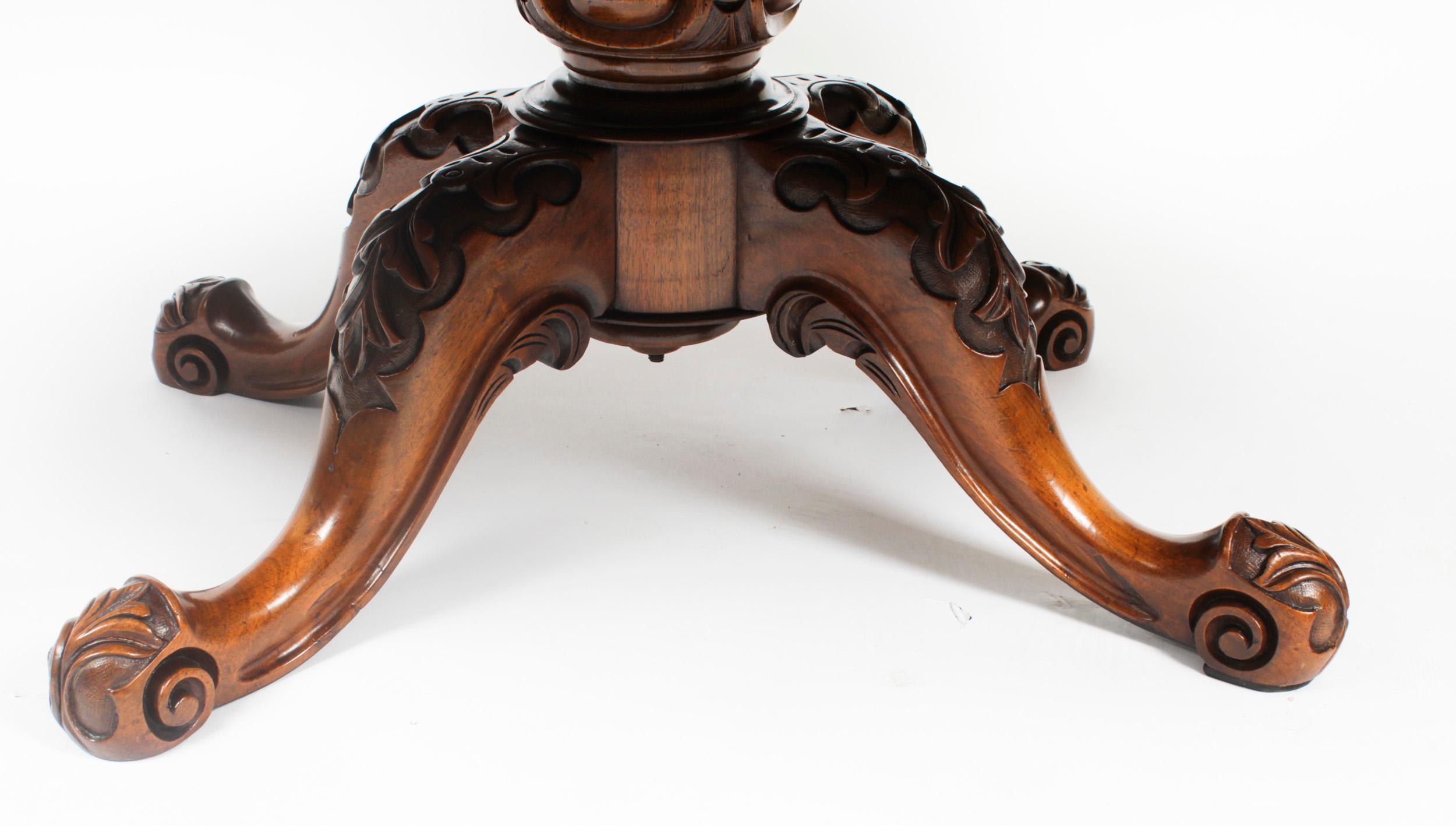 Antique Burr Walnut Oval Coffee Table 19th Century 3