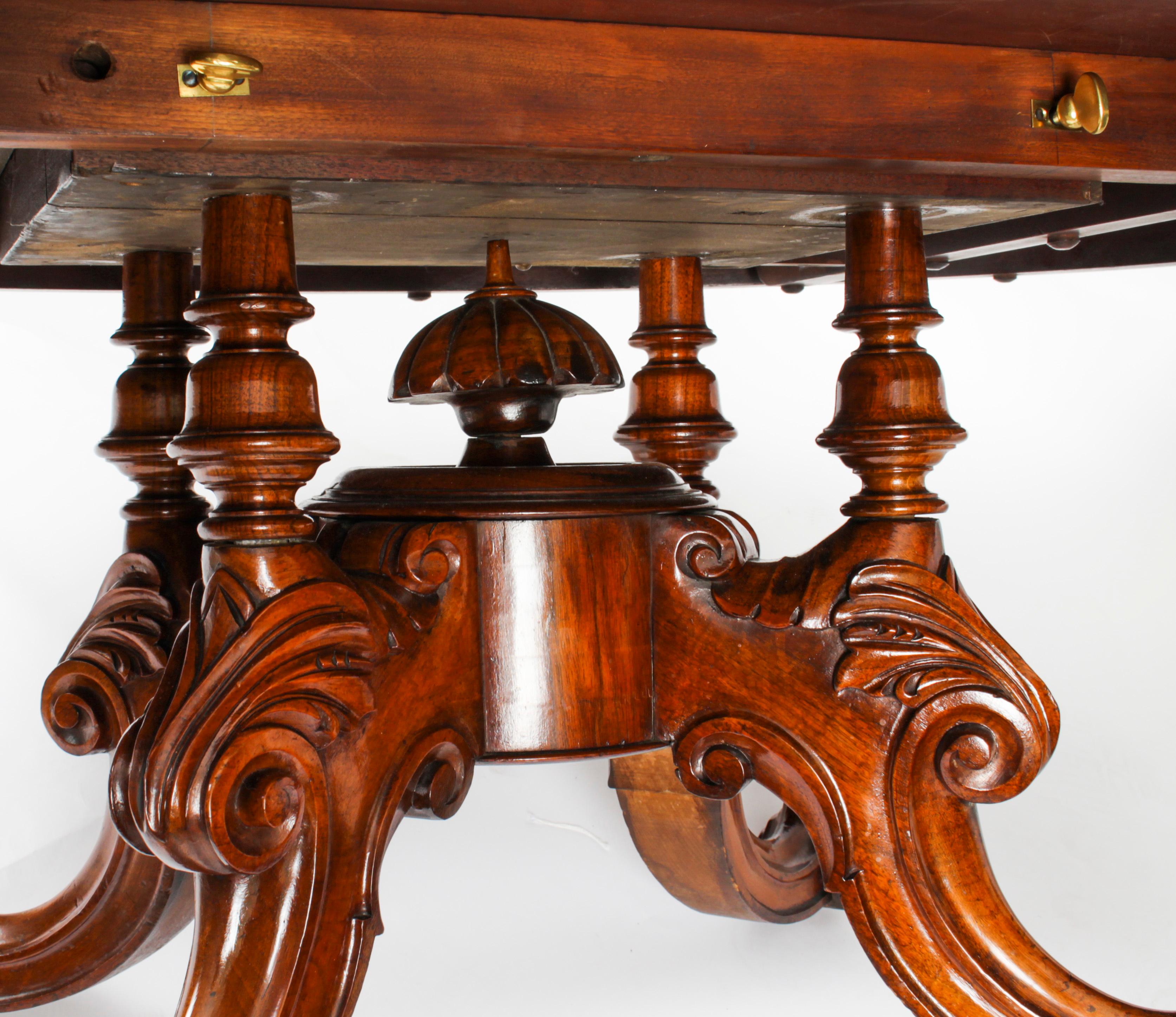 Antique Burr Walnut Oval Coffee Table 19th Century 4