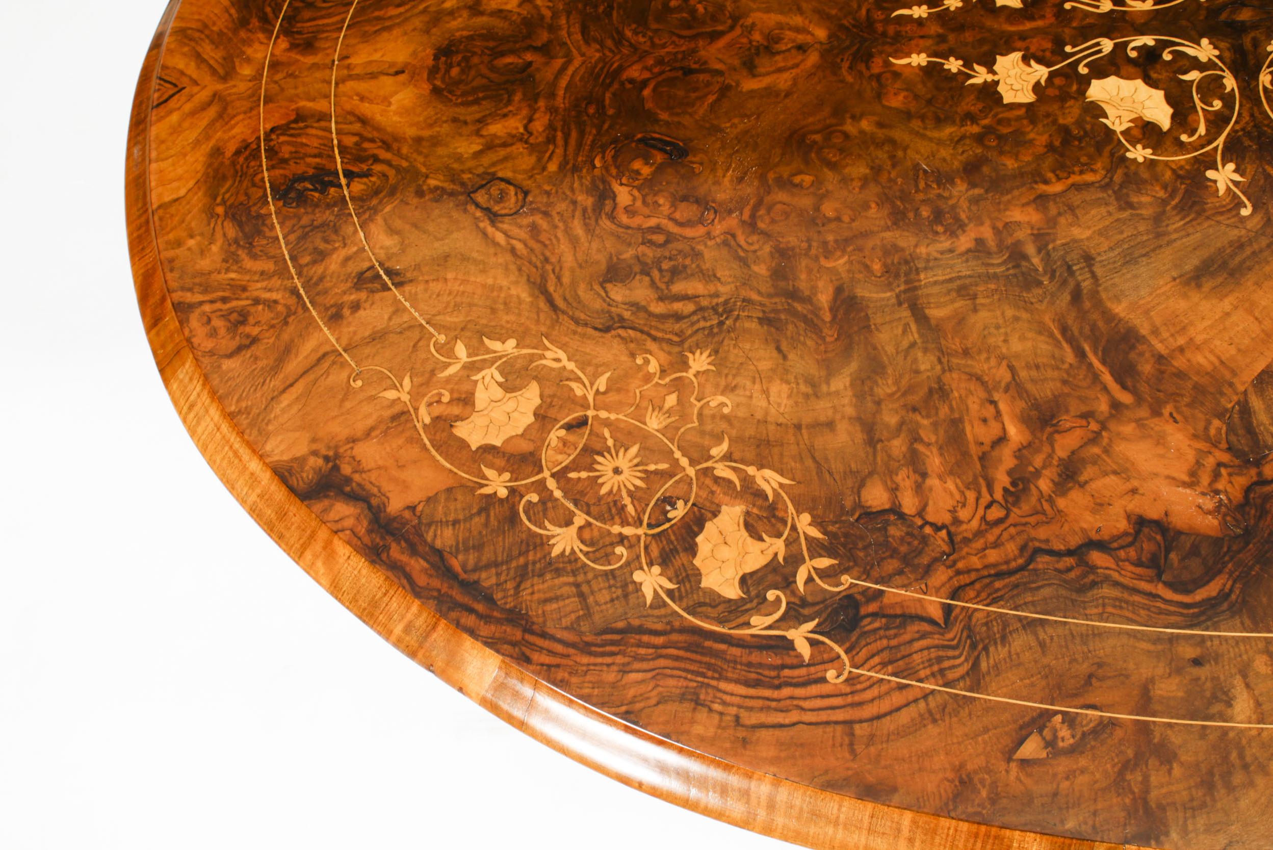 Antique Burr Walnut Oval Coffee Table, 19th Century In Good Condition In London, GB