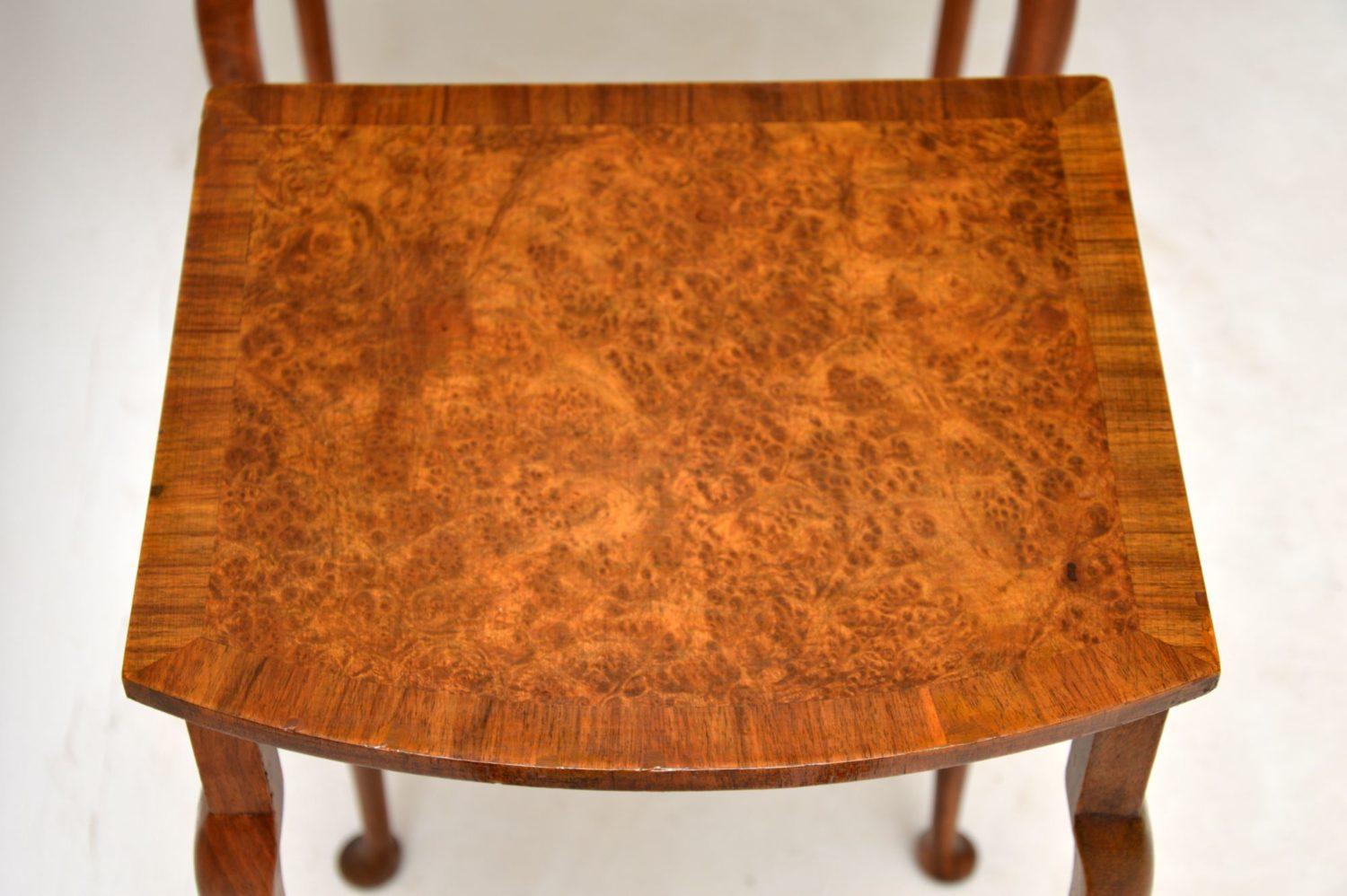 Early 20th Century Antique Burr Walnut Oval Nest of Tables