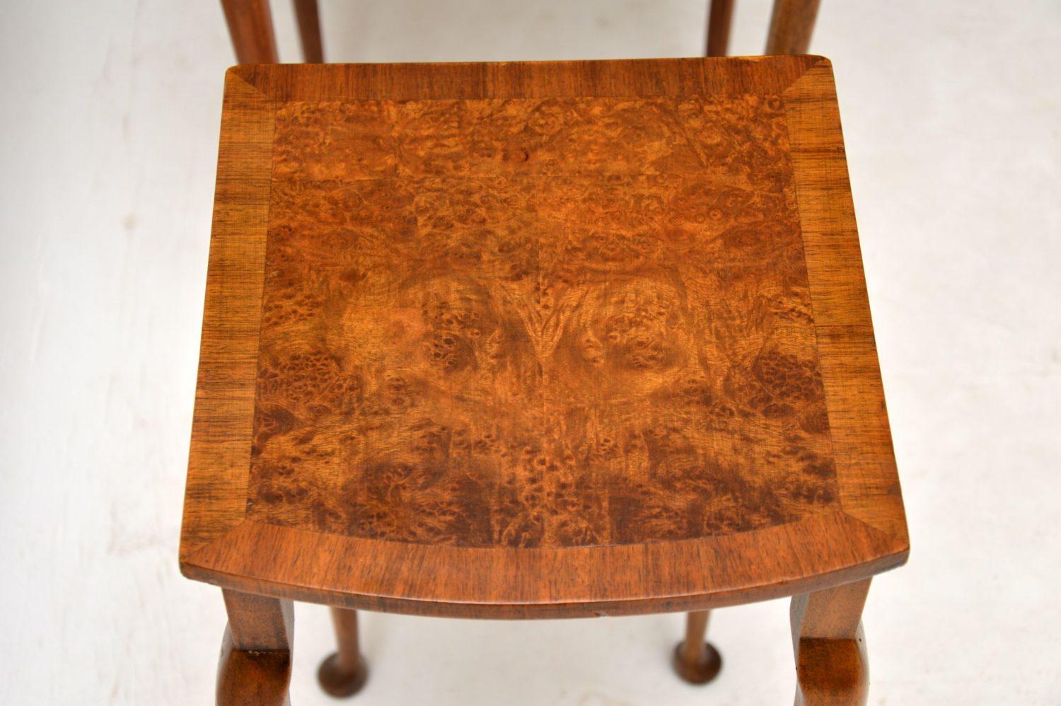 Antique Burr Walnut Oval Nest of Tables 1