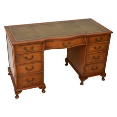 Antique Burr Walnut Pedestal Desk