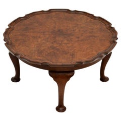 Antique Burr Walnut Pie Crust Coffee / Side Table