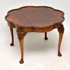 Antique Burr Walnut Pie Crust Coffee Table