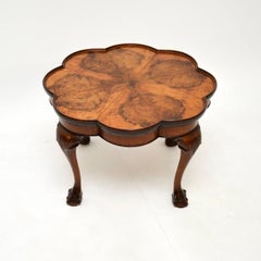 Antique Burr Walnut Pie Crust Coffee Table