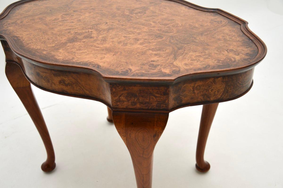 Mid-20th Century Antique Burr Walnut Pie Crust Coffee Table