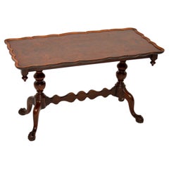 Antique Burr Walnut Pie Crust Coffee Table