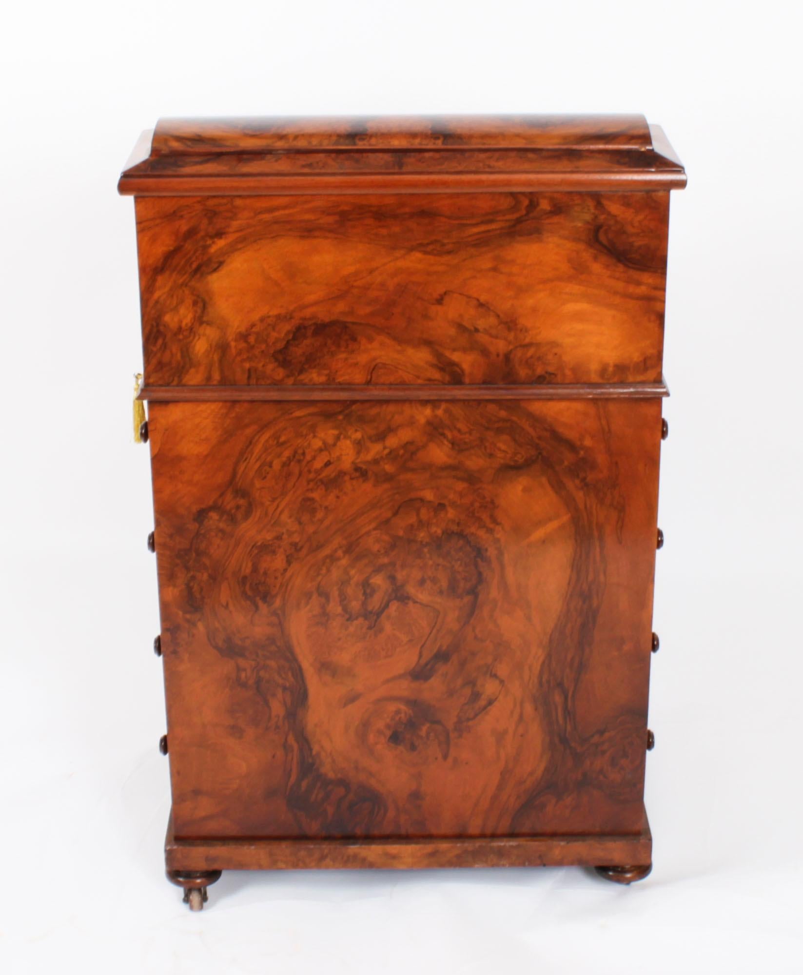 Antique Burr Walnut Pop Up Davenport Desk c.1860 19th Century 14