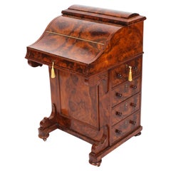 Antique Burr Walnut Pop Up Davenport Desk c.1860 19th Century
