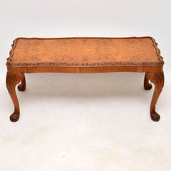 Antique Burr Walnut Queen Anne Coffee Table