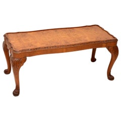 Antique Burr Walnut Queen Anne Coffee Table