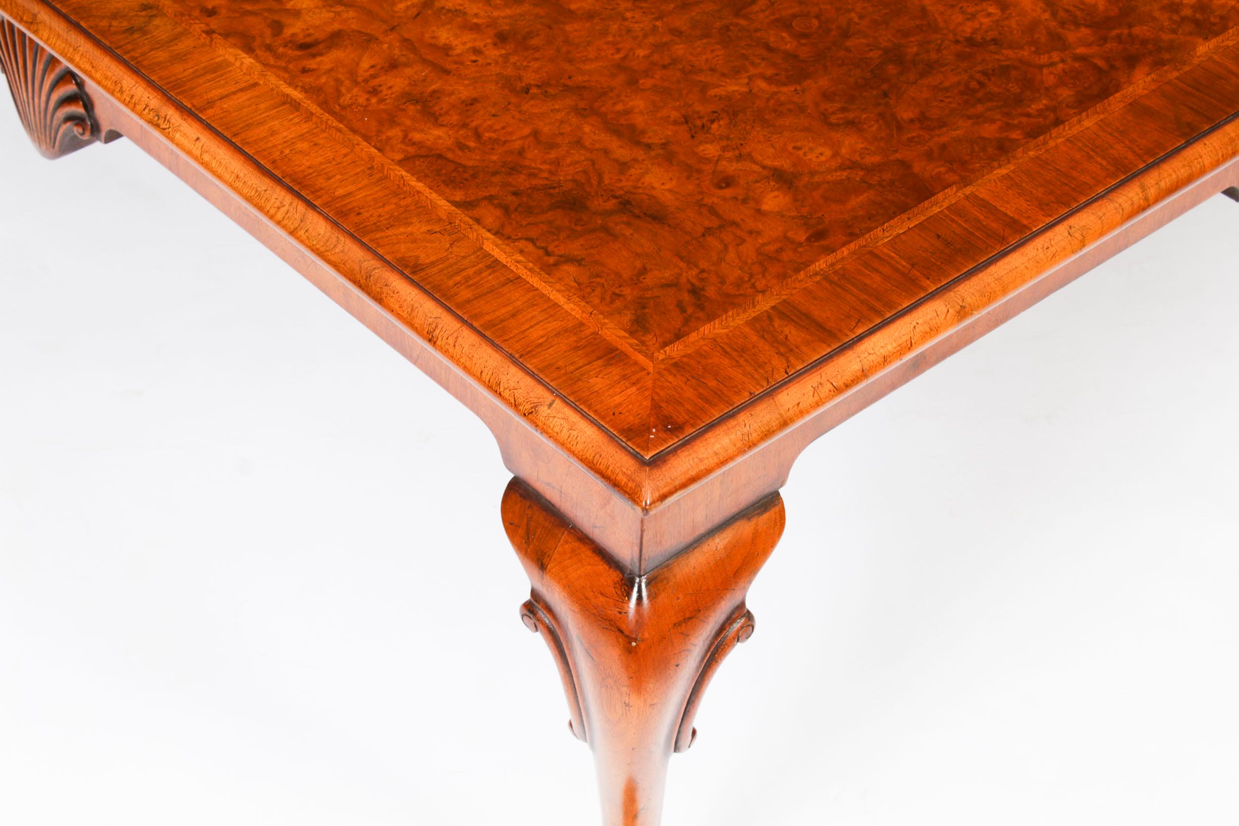 Antique Burr Walnut Queen Anne Revival Coffee Table 20th Century In Good Condition In London, GB