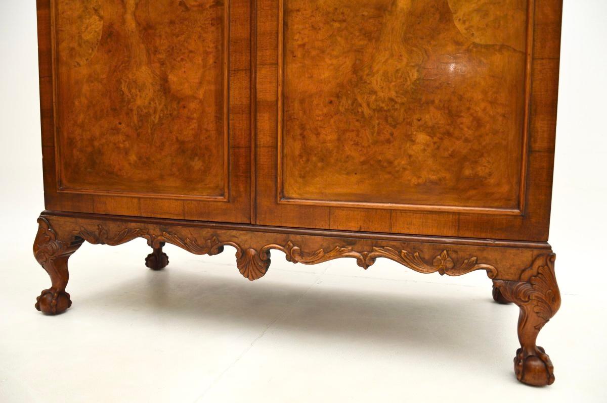 Antique Burr Walnut Queen Anne Style Cabinet For Sale 5