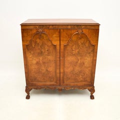 Antique Burr Walnut Queen Anne Style Cabinet