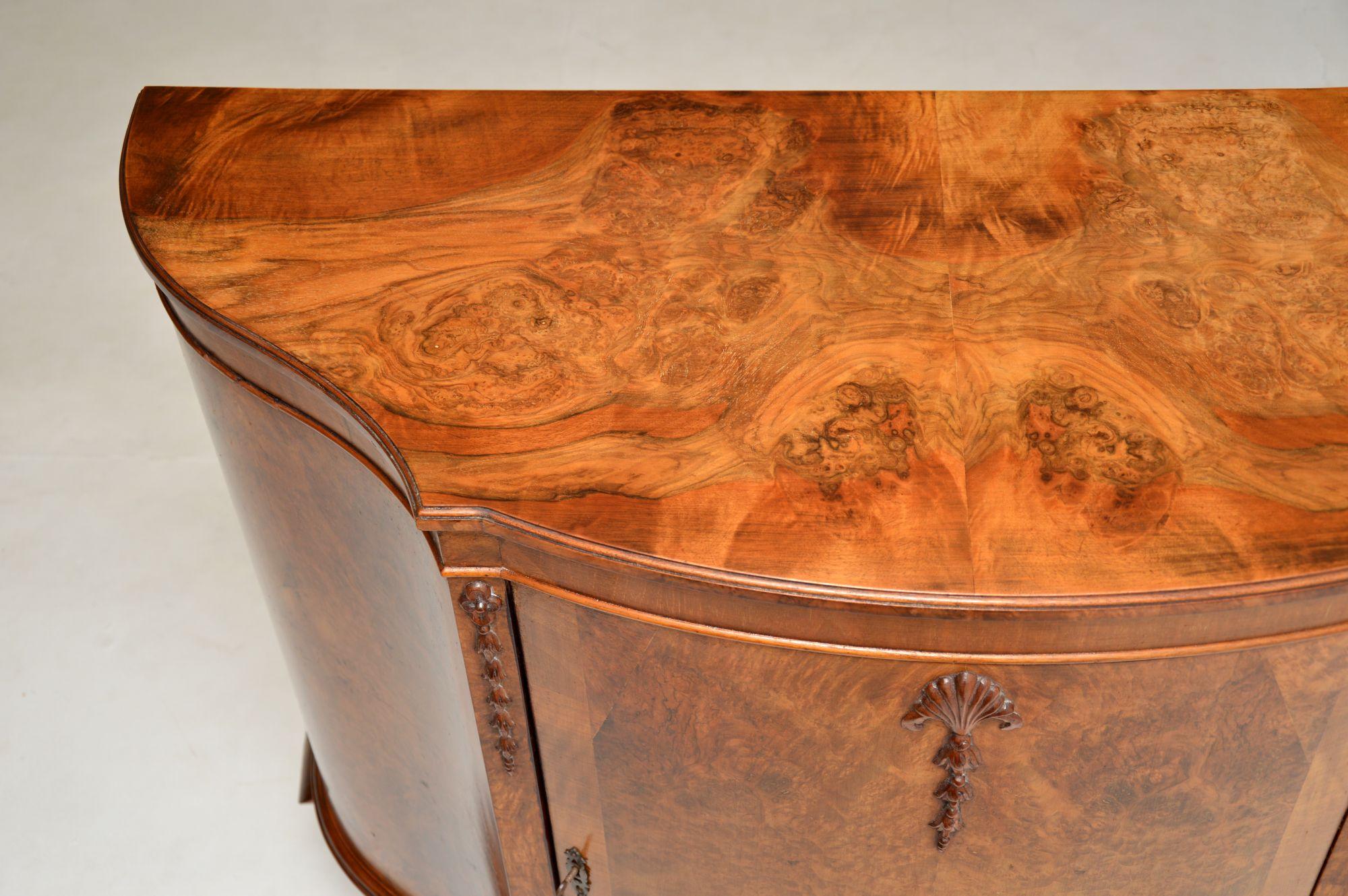 Antique Burr Walnut Queen Anne Style Cabinet For Sale 1