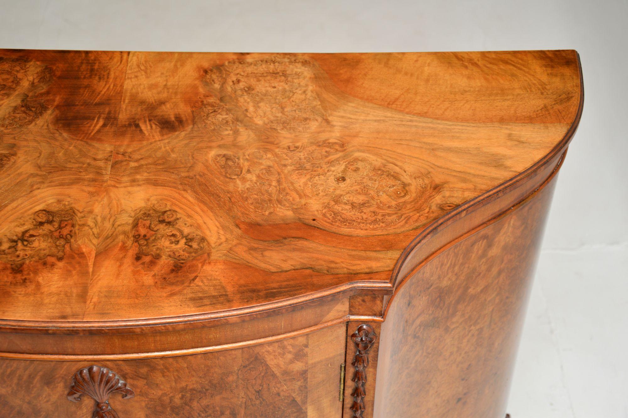 Antique Burr Walnut Queen Anne Style Cabinet For Sale 2