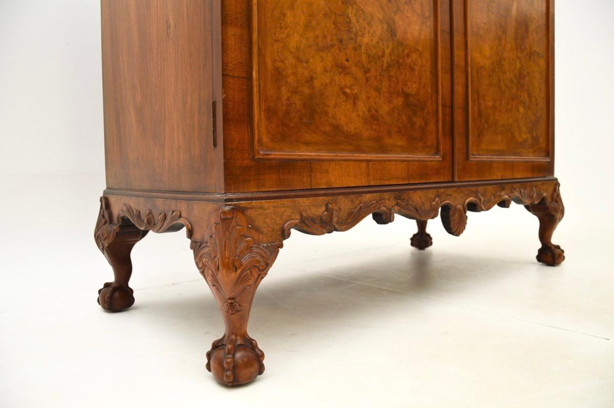 Antique Burr Walnut Queen Anne Style Cabinet For Sale 4